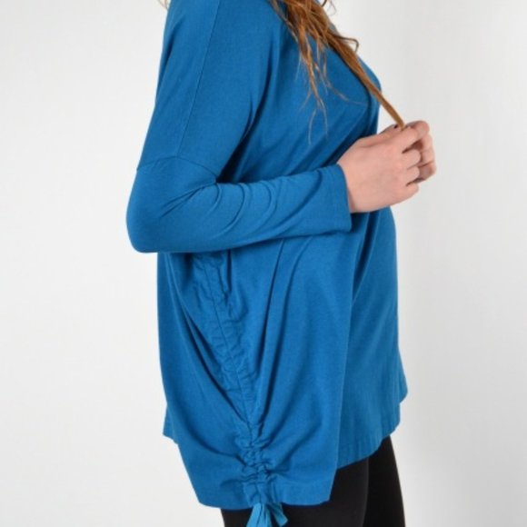 Bryn Walker Inman Top, L - 3X, Orinoco Teal - Picture 3 of 10
